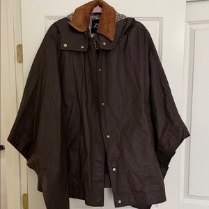 Zara Brown Cape with Corduroy Collar